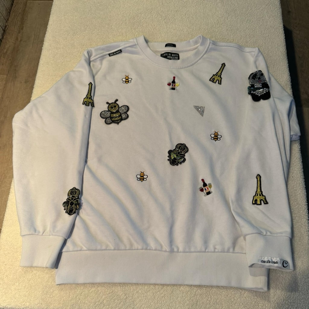 Men's Cote De Nuits White Sweatshirt 2XL